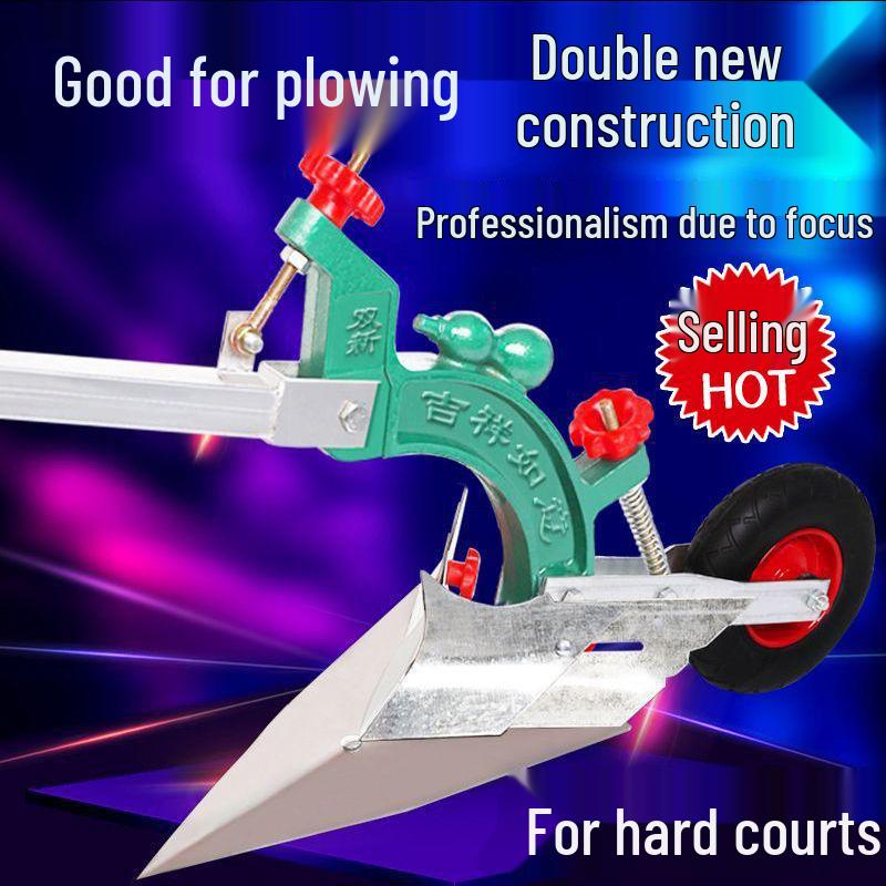 Manual Hand-Pulled Plow: Micro-Tiller & Ridger - Ideal for Seniors and Home Use