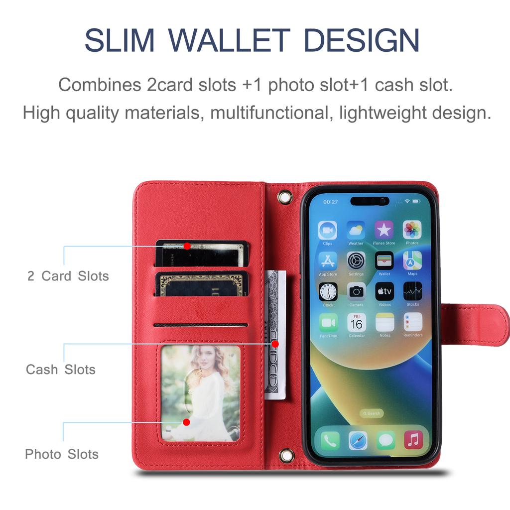 Crossbody Cards Solt Wallet Leather Case For Iphone 15 Pro Max 14 Plus 13 12 Mini 11 XR X XS 6S 7 8 SE2022 Strap Bag Book Cover