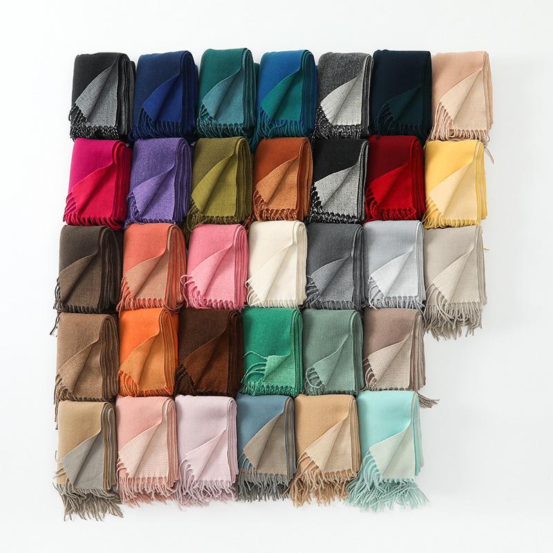 Women's Double-sided Wool Cashmere Scarf Shawl: New High-end Autumn/Winter 2026 Style