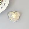Iridescent Heart Rhinestone Phone Holder: Shell Pattern Magnetic Airbag Support Ring
