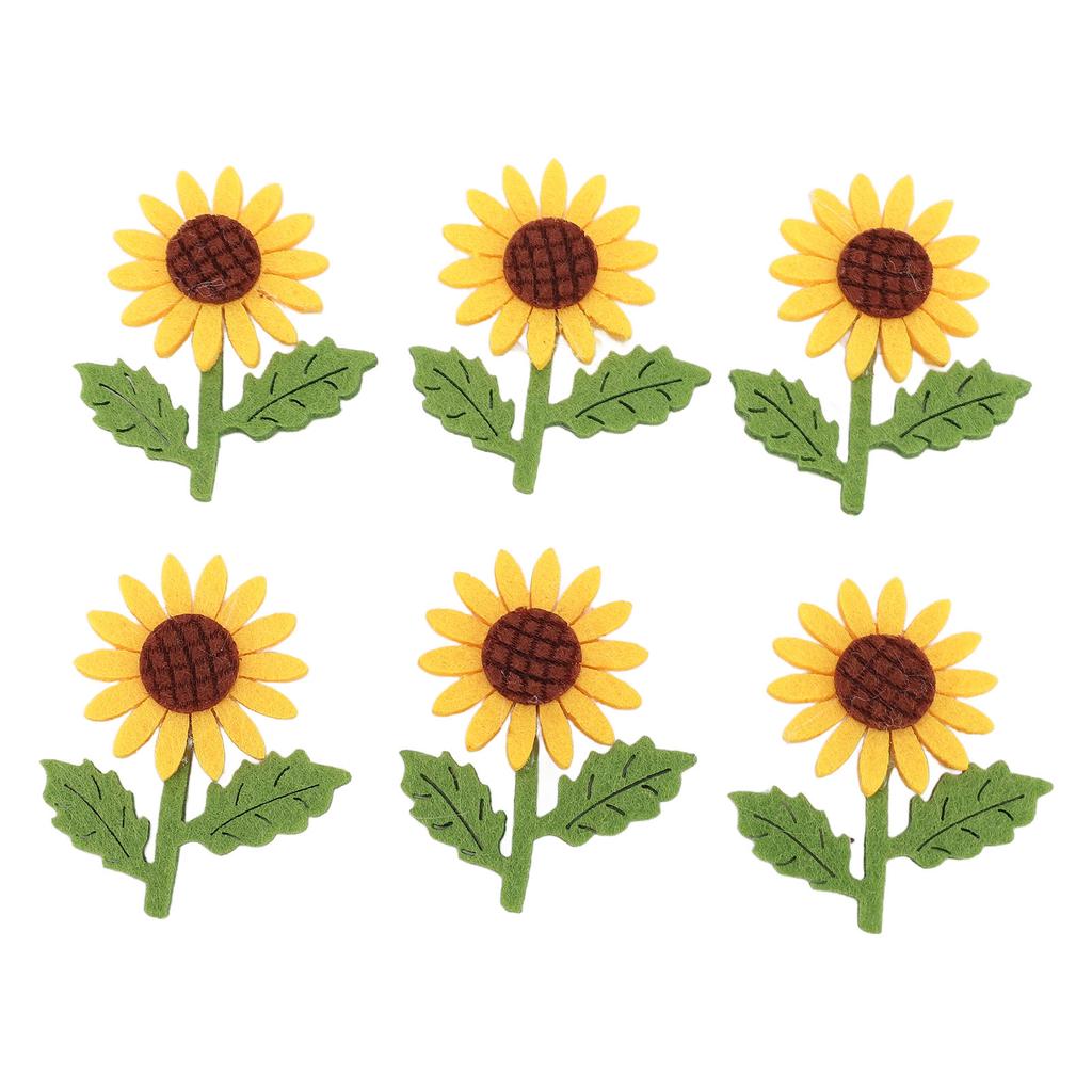 18Pcs Sunflower Felt Patch 3D Handmade Vibrant Colors Exquisite Flower Patches for Clothing Bags Hair Clips Brooches