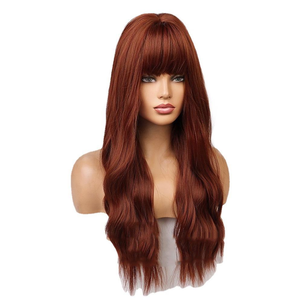 

Bybrana Коричневый длинный парик Косплей Синтетический парик с полной челкой Подходит для женщин Американские натуральные волосы