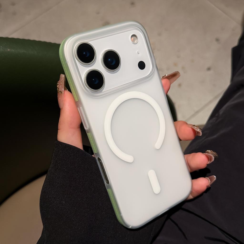 Luxuriöse Ultradünne Nano Matte Durchscheinende Harte PC Handyhülle für iPhone 17 Air 16 15 14 Pro Max Für Magsafe Kabellose Ladehülle