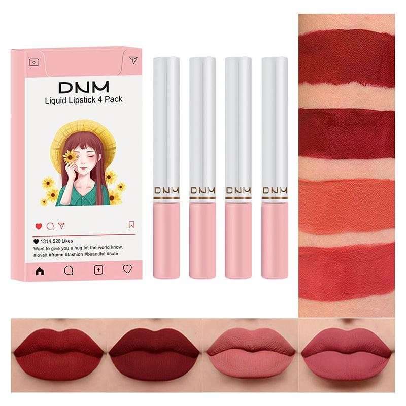 Sada 4 tenkých rtěnek Pevný lesk na rty Matný / Hydratační make-up na rty Kosmetika Dárek pro dívky ženy 1,5 g*4 Kosmetika Make-up