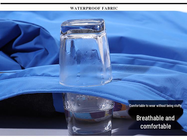Men's and Women's Waterproof Breathable Outdoor Winter Windbreaker with Fleece Lining