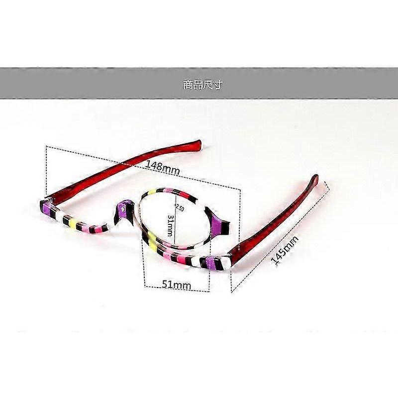 2 Pack Magnifying Makeup Glasses Eye Make Up Spectacles Flip Down Lens Folding Cosmetic Womens Reading Glasses +2.50-Yvan