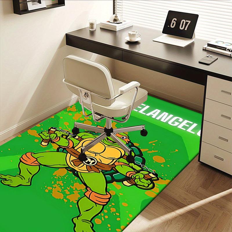 Ninja, Turtle, Michelangelo Office Carpet Soft Polyester Entrance Carpet Washable Non Slip Machine W