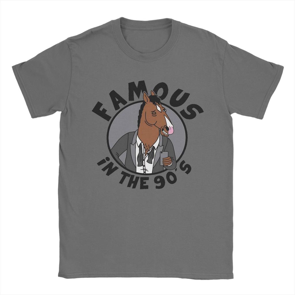 2026 Unisex Damen Comedy Show Pferd TV-Drama 90er BoJacks HorseUnisexs T-Shirt Reine Baumwolle Oberteile Verrückte Kurzarm Rundhals T-Shirts