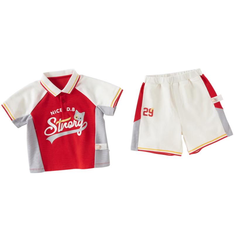 DAVE & BELLA Boys  Anti-Bacterial Cool Feel Polo Short Set 120