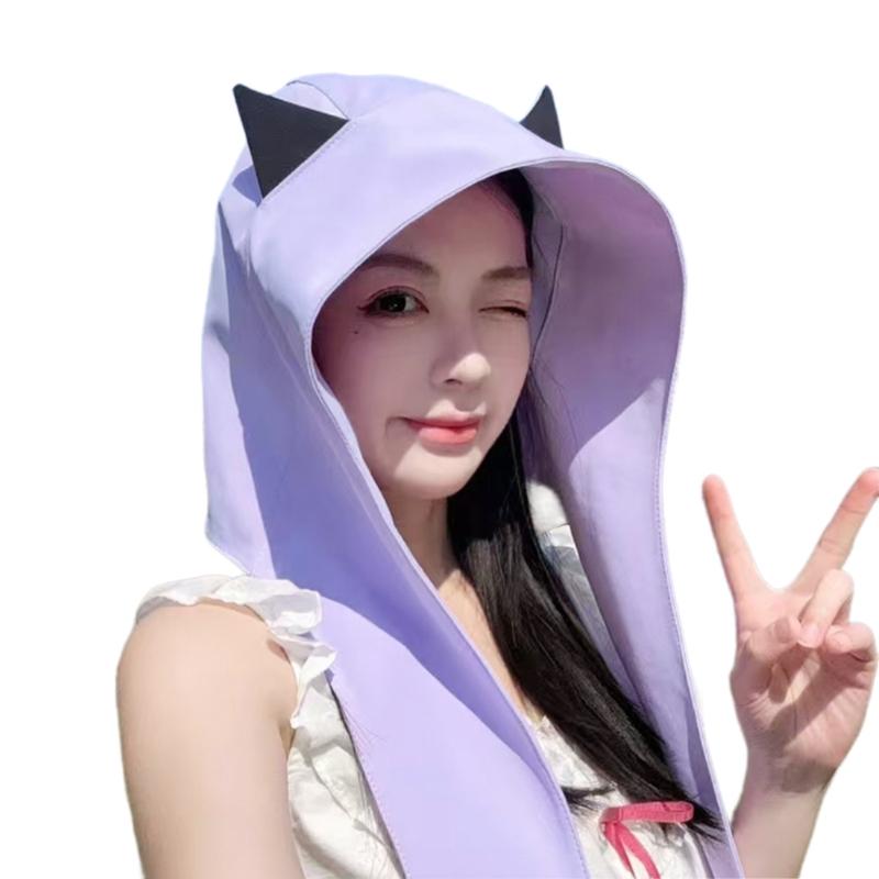 Breathable Soft Sun Protective Hat with Devil Ear Design For Beach Vacation Popular Bag Hat for Various Occasion