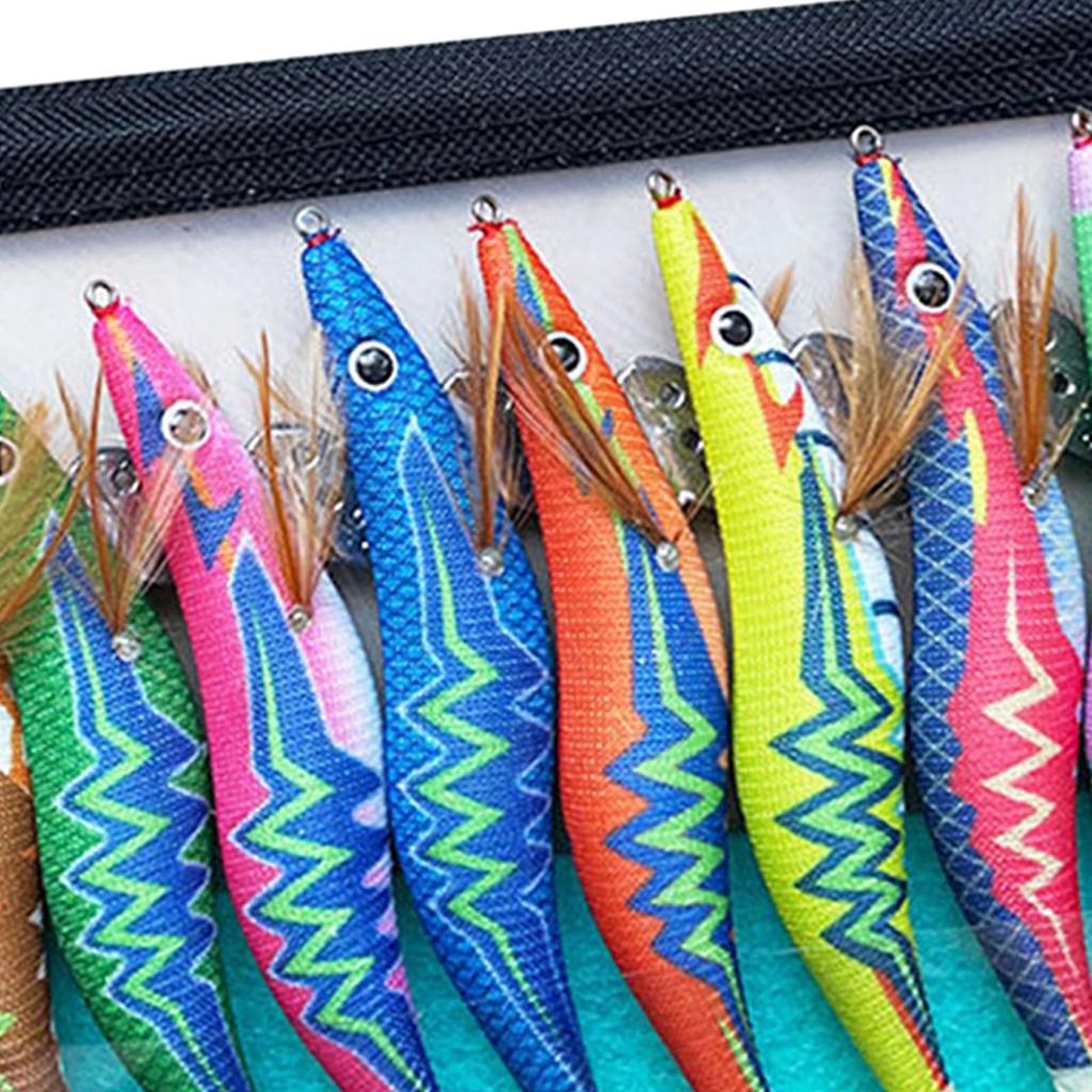10x Fishing Lures Set Fishing Hooks Squid Jig Lures Luminous Lures for Saltwater