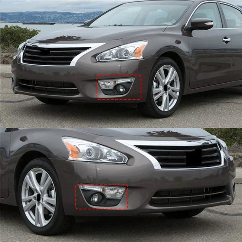 1Pair Front Bumper Lower Foglights Frame Cover Trim Replacement For Nissan Altima/Teana 2013 2014 2015 Fog Lamps Grill Bezel