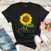 Sonnenblumen-Grafik-T-Shirt: Umweltfreundliche gekämmte Baumwolle