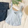 Fashion Printed Iron Buckle Small Suspender with Chest Pad Vest for Women's High-end Sense Inside Slim Fit Outside Spice Girl Pure Desire Top