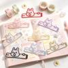 Cute Rabbit Embroidery Bookmarks Colorful Cartoon Transparent Page Marker For Students Reading Gift Daily Use