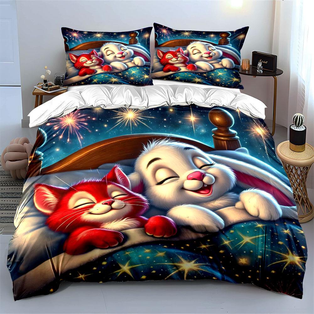Cozy Animal Bedding Set Multiple Sizes Kid'S And Adults' Bedroom Exquisite 3Pc Bedding Set, Gift