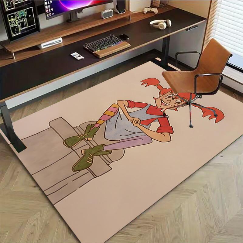 1PC Pippi Longstocking Extra Large Non Slip Floor Carpet, Office, Family, Bedroom, Studio Large Area Rug Indoor Rugs