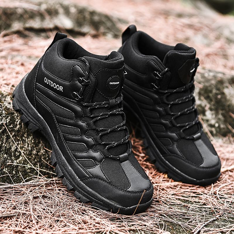 Autumn and Winter New High-top Men's Shoes Outdoor Mountaineering Hiking Shoes Casual Sports Shoes Large Size Men's Shoes
