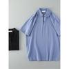 Half Zipper Knitted Polo Shirt Men's Export Short Sleeve