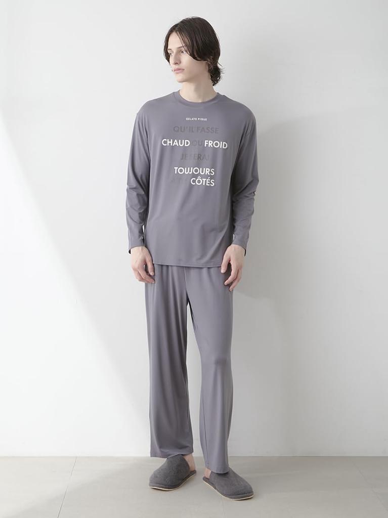 Gelato Pique HOMME Color Long Pants PMCP254966DGRYM One-Point