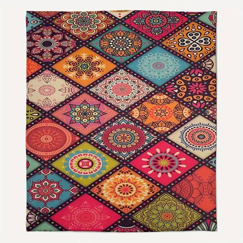 

Bohemian pattern Printed Blanket for Sofa Bed Travel Camping Living Room Office Conditioning Blanket for All Seasons Gifts 75x90cm