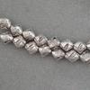 Thai Handmade Sterling Silver Rhombus Bead Bracelet - Retro Carved Patchwork Design for DIY Beading Accessories