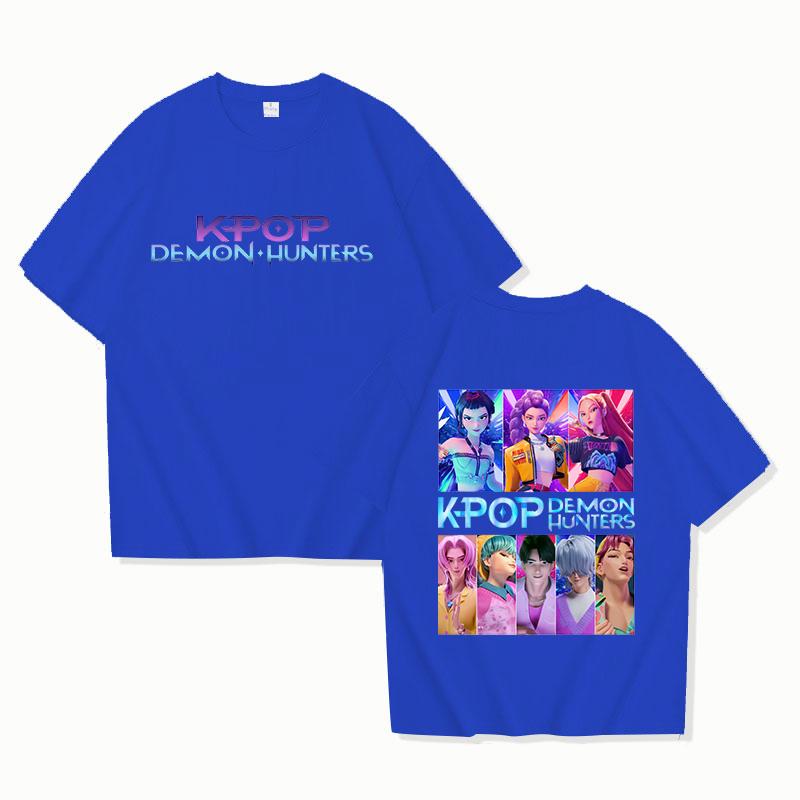 New K-Pop Demon Hunters Print T-shirts Women Men Summer Cool Short Sleeve Female Casual T-shirts Round Neck Tops