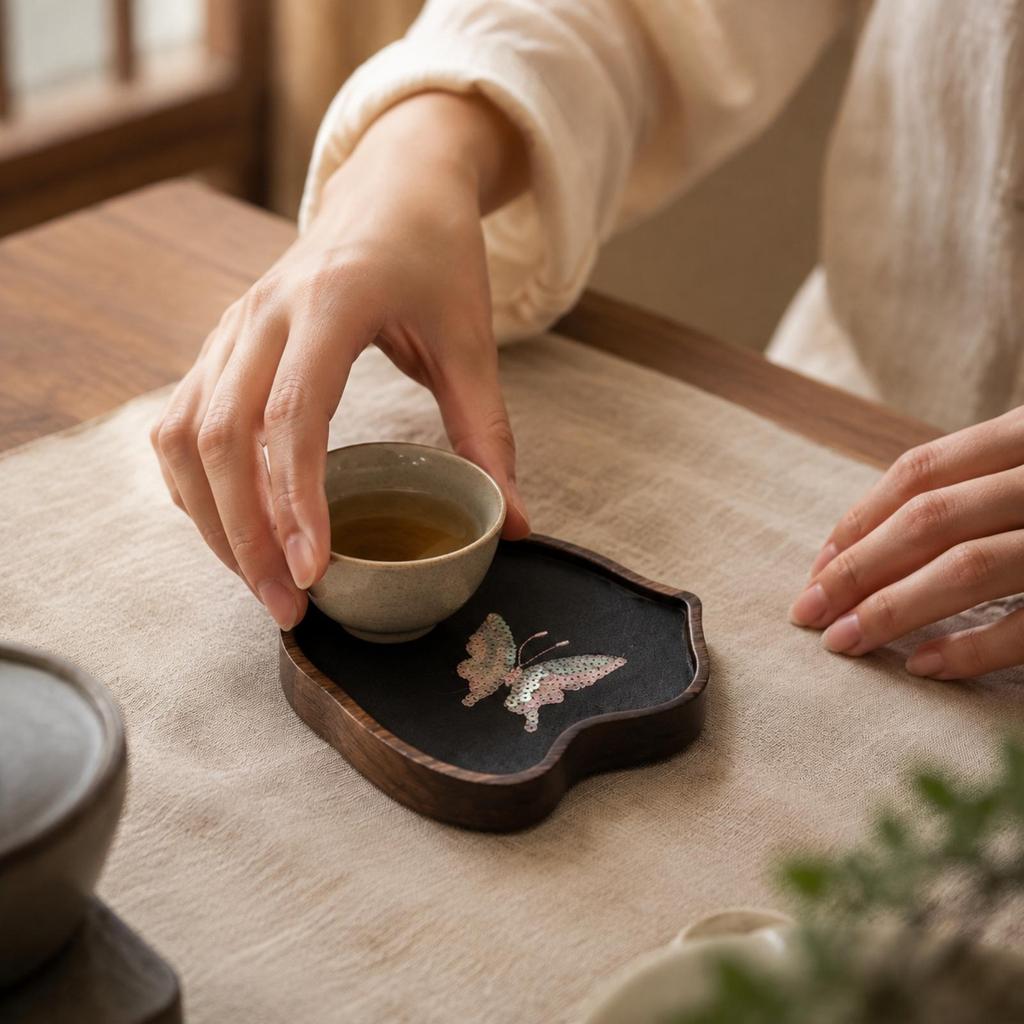 Walnut Wood Tea Tray Wooden Dry Brewing Sturdy Elegant for Tabletop