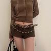 Animal Print Pu Leather Belt For Women With Metal Buckle Vintage Fashion Accessory