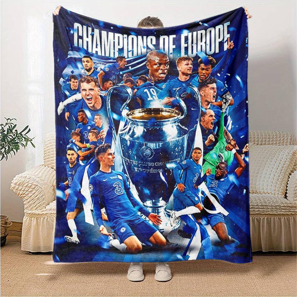 Chelsea Fc Football Player Blanket Ultra-Soft Great for Bed Chair Picnics Four Seasons Multipurpose Modern Birthday Christmas Gift Blanket