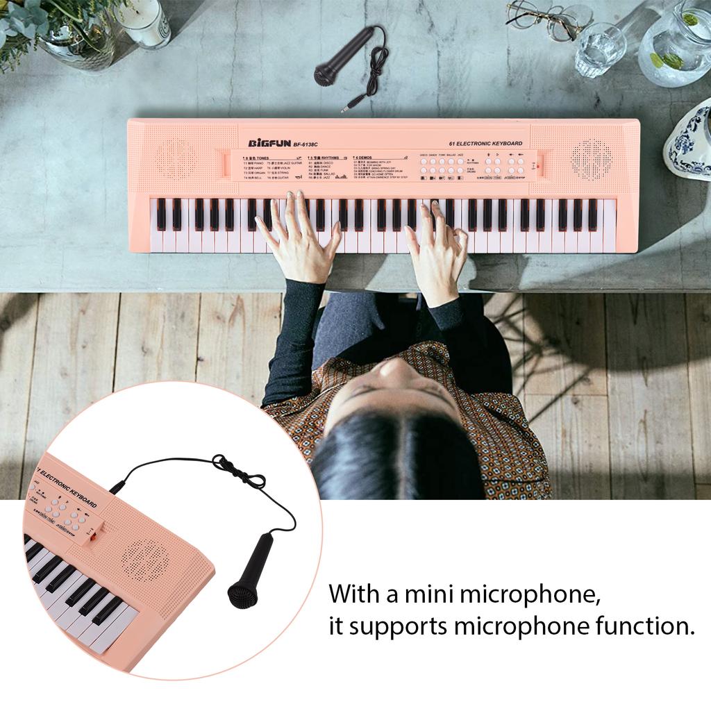 Rdeghly Clavier Électrique Mini 61 Touches Piano Jouet de Studio avec Microphone pour Débutant Cadeau Rdeghly Clavier Électrique Mini 61 Touches Piano Jouet de Studio avec Microphone pour Débutant Cadeau