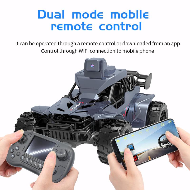 Rc Car with Camera Lcd Remote Fpv Real Time Transmission High Speed 2.4g Remote Control Car Voice Chat Toys For Kids Adults