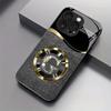 Lucky G Letter Round Logo Creative Lucky Black Golden Pattern Glass Phone Case Cover for iPhone 17 16 15 14 13 12 11 Etc