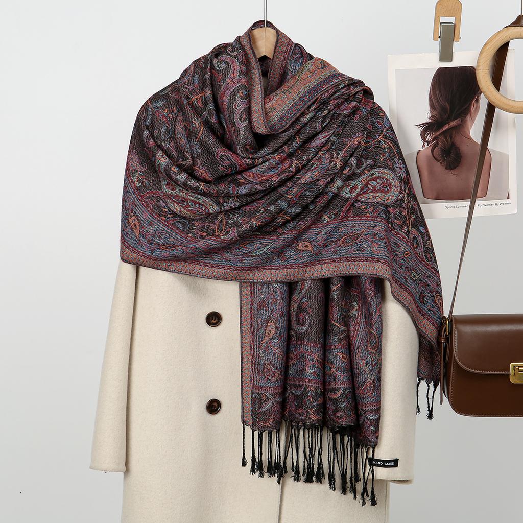 Bohemia Paisley Pashmina Hijab Scarf Woman Muslim Hijabs Cashmere Shawl Female Foulard Turban Head Wraps Headband Luxury Brand