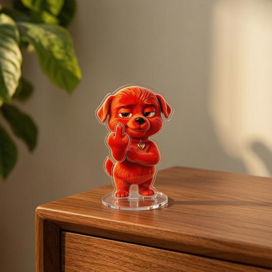 Red Dog Sign Funny Scenes Stand Clear High-Definition Acrylic Material