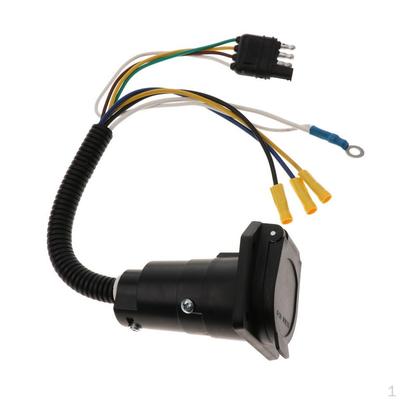RV Taillight Harness Adapter Trailer Wiring Lamp Converter Four Pin Flat Blade Round