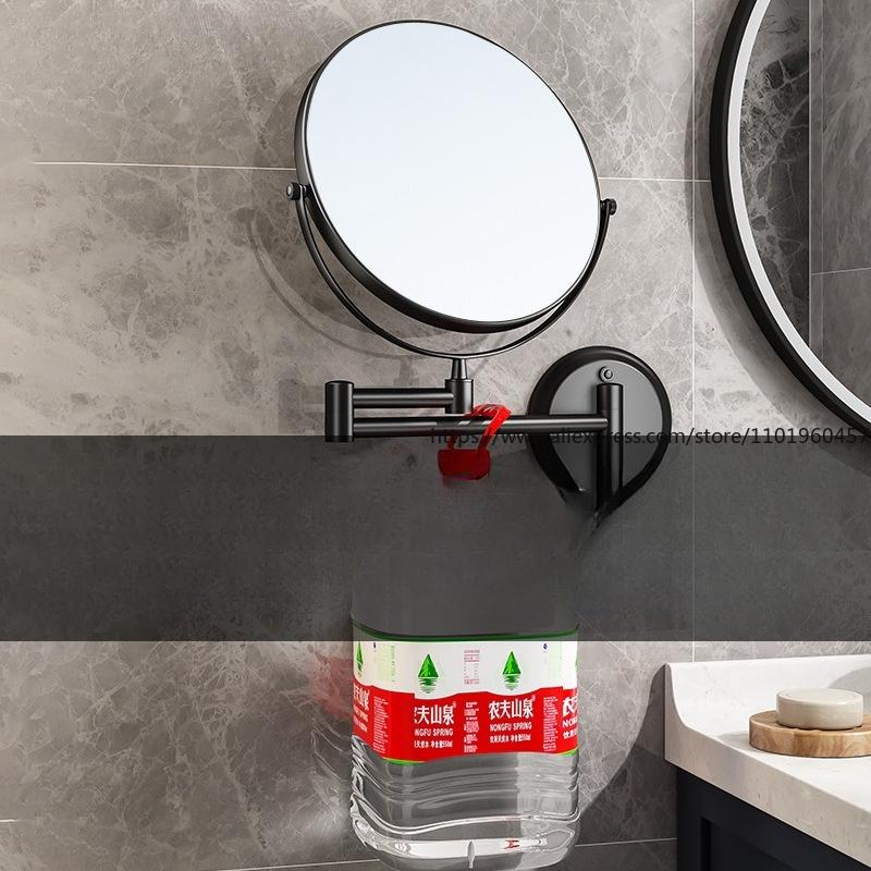 Bathroom Makeup Mirror Folding Telescopic Wall-mounted Beauty Mirror Double-sided High Definition Beauty Without Punching