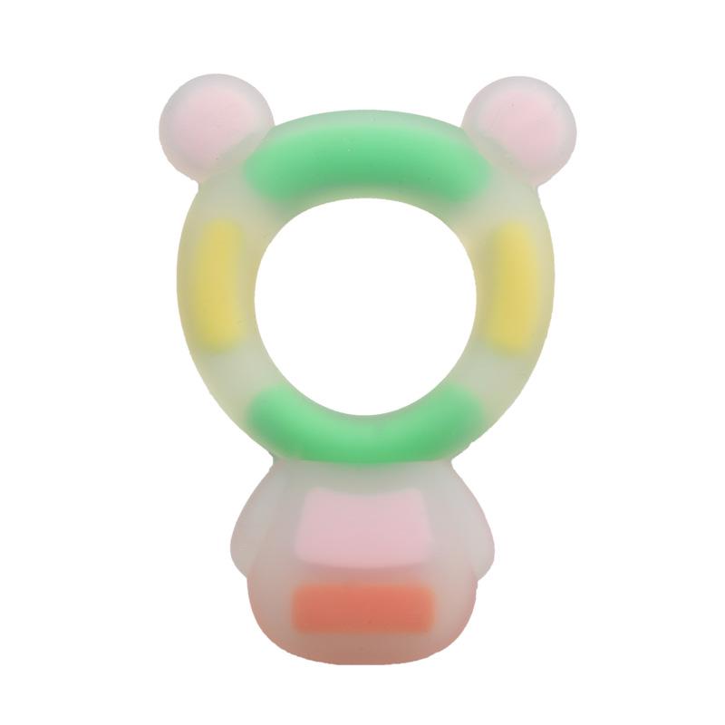 Cartoon Bear & Rabbit Teething Stick: Food-Grade Silicone Soothing Toy for Babies