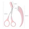 Pink Eyebrow Trimming Scissors with Built-in Comb - Stainless Steel, Precise Grooming Tool, Creating Perfect Eyebrows