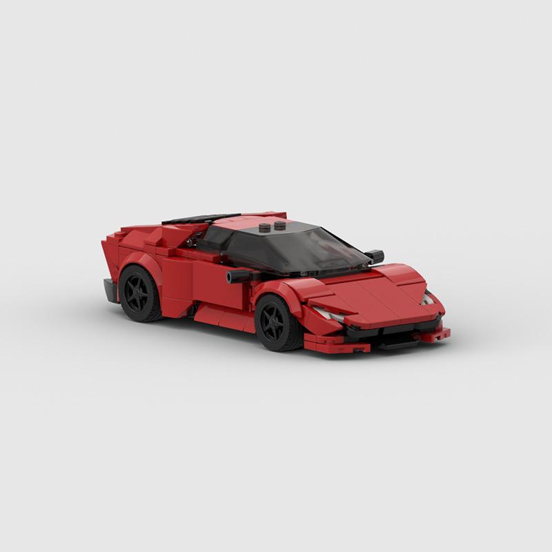 Brick Lambo Poison V2 Gallardo Hurricane Aventador SVJ Countach Sian Miura Racing Sports Car Champion Blocks Retro Cars Toys MOC