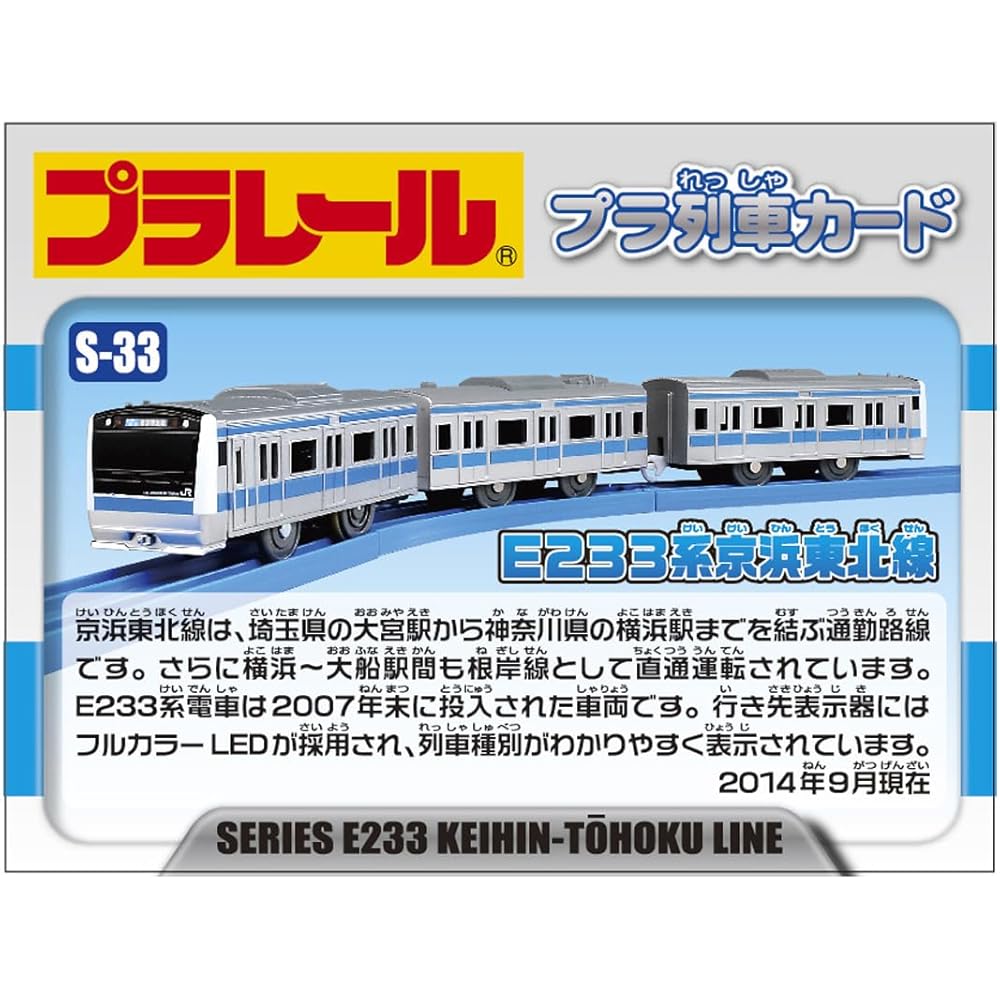 Plarail S-33 E233 Series Keihin Tohoku Line Toy Train Set with Realistic Design and Compatible Tracks