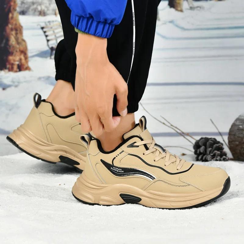 Men boots 2024 New Winter Slippers Warm Men Shoes Waterproof Non-Slip Plush Sneakers Male tenis shoes Boots Men Sneakers Winter
