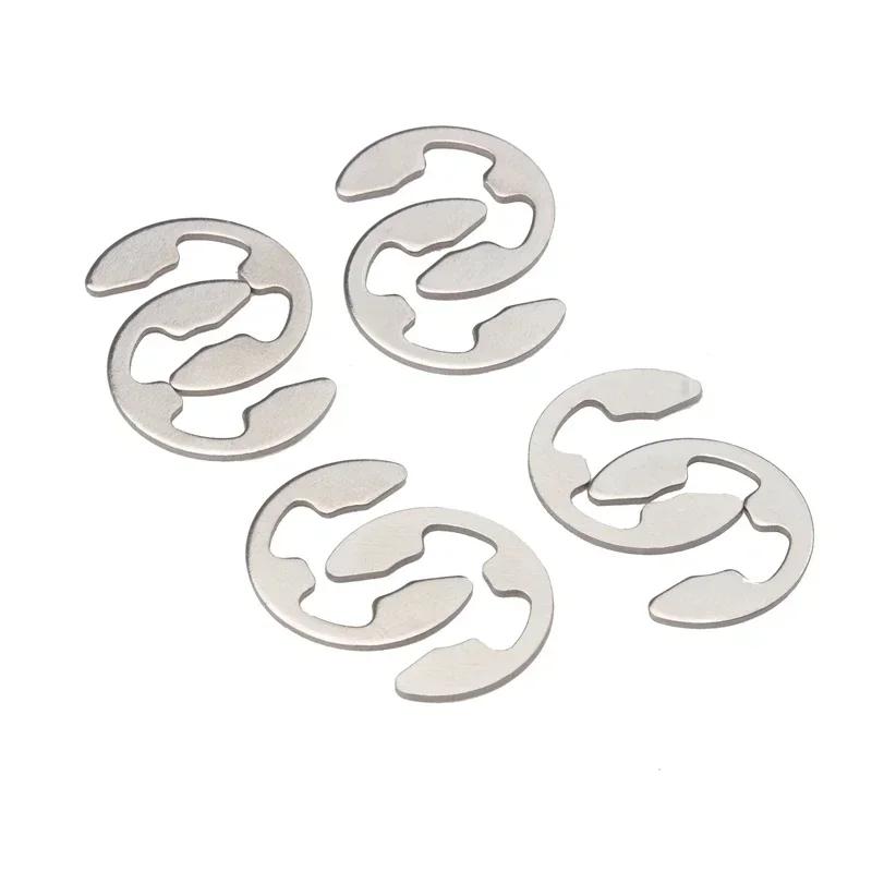 120pcs Stainless Steel Circlip Kit E-Clip/Retaining Ring Washers1.5-10mm for Hardware & Machinery Repair