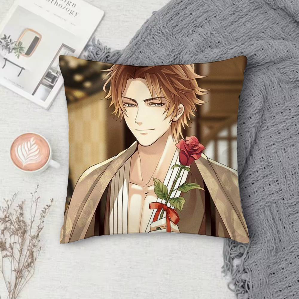 Ikemen Sengoku Romances Across Time Doublesided Printed Square Pillow Cover Decorative Cushion Cover for Sofa Bedroom Bedside