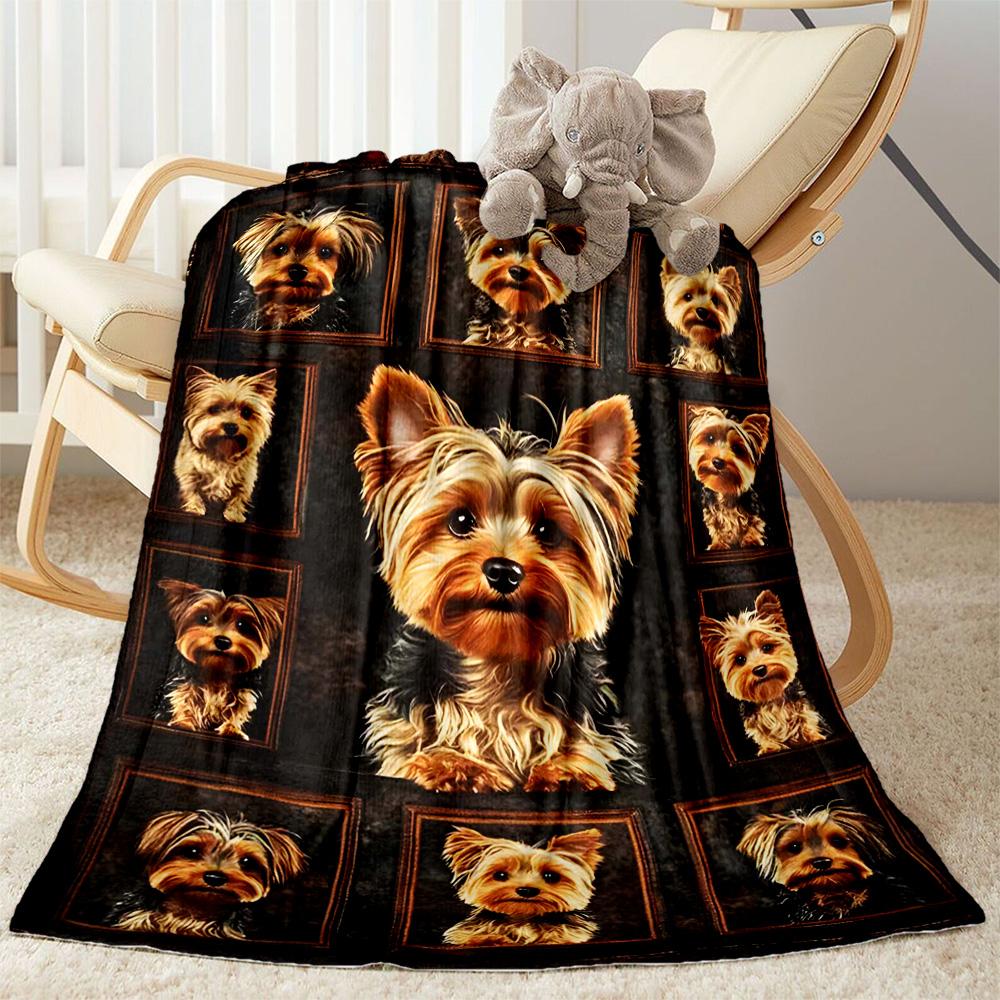 Chihuahua Photo Collage Flannel Blanket,Lightweight,Office Blanket,Sofa Blanket,Comfortable Blanket