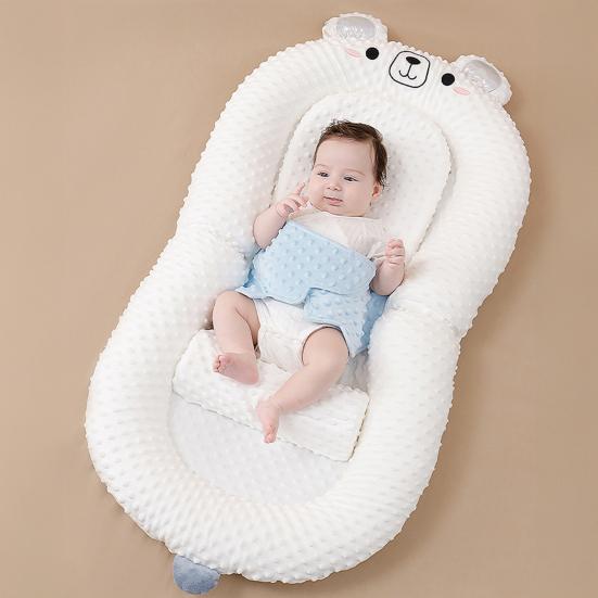Portable Baby Lounger Adjustable Support Pad Foldable Base Baby Crib Lightweight Comfortable Bottle Feeding Crib for Newborns