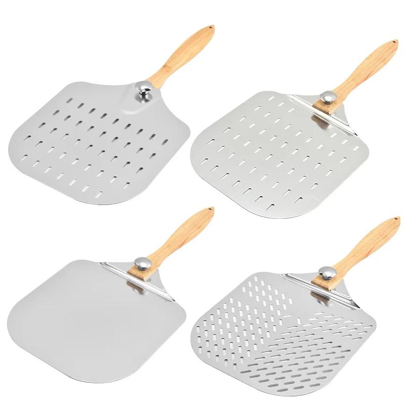 Detachable Rubber Wooden Handle Pizza Shovel, Cake Elevator,heat Dissipation,for Homemade Baking Fruit Pie,cake Bread,pizza Tool