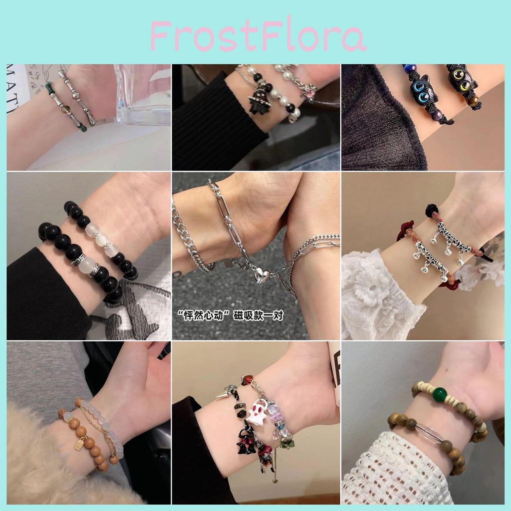 Chic Beaded Blue Bracelet For Couples Copper Material With Plated Finish