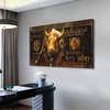 Golden Bitcoin Bull Bear Wall Street Bull Investment Wall Art Wealth Investing Poster for Room Office Decor Gift