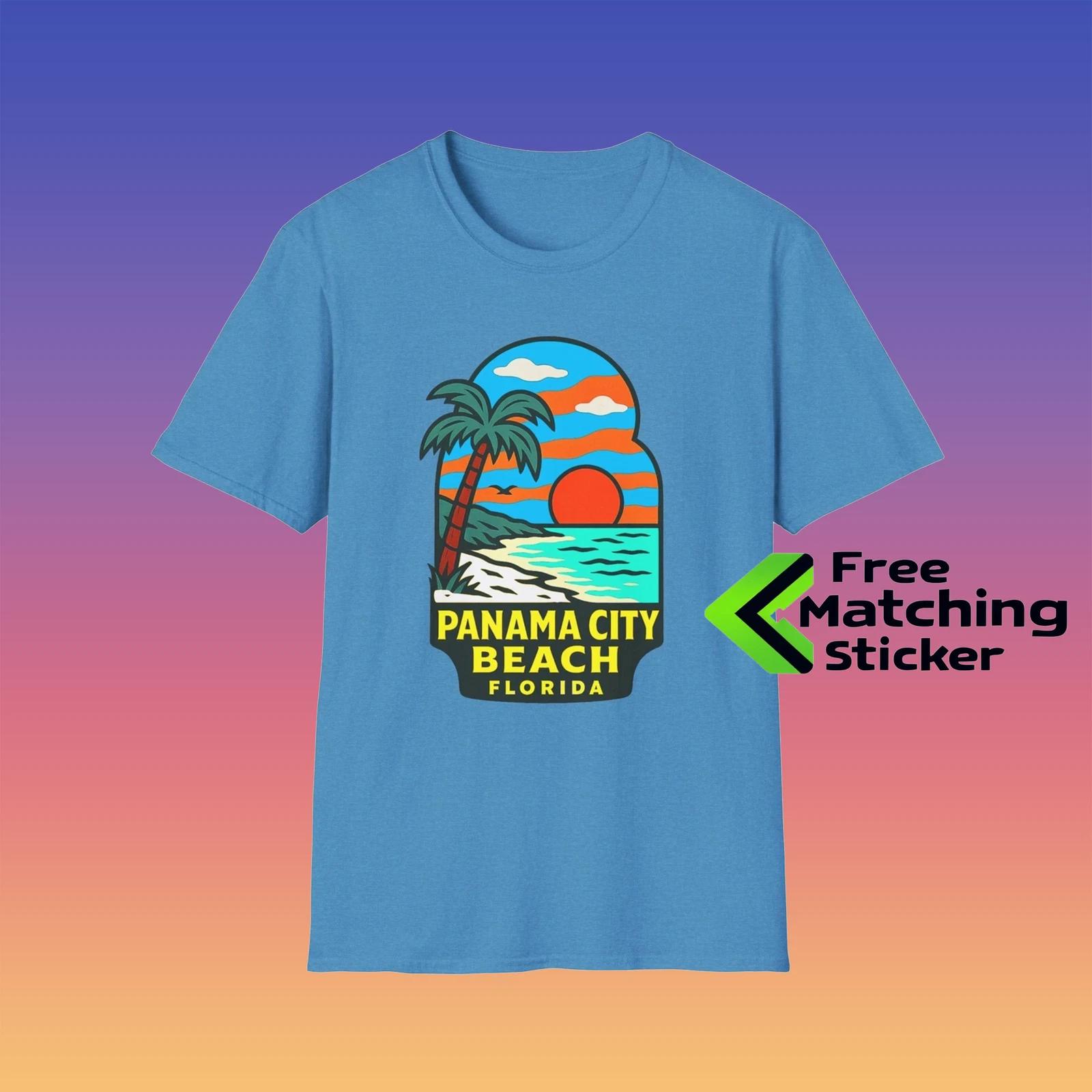 Panama City Beach Florida Unisex T-Shirt - Softstyle Ski Beach Souvenir, 2XL